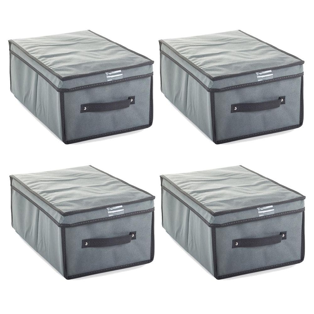 Kit 4X Caixa Organizadora Dobrável Para Closet Guarda Roupa