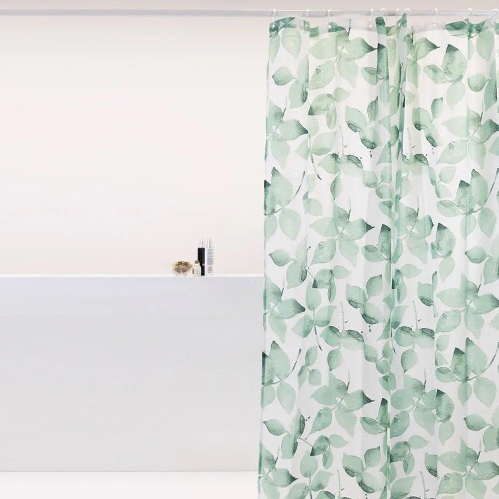 Cortina Para Box Banheiro Antimofo Poliéster 198X180Cm Folha