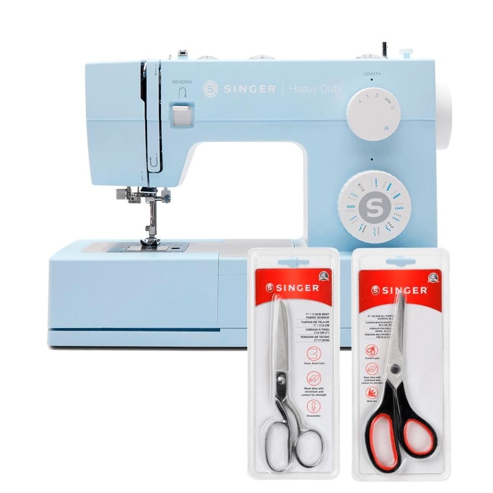 Kit Máquina de Costura Facilita Pro Blue 4423 + Tesoura 7” Tecido e Tesoura Multiuso Preta