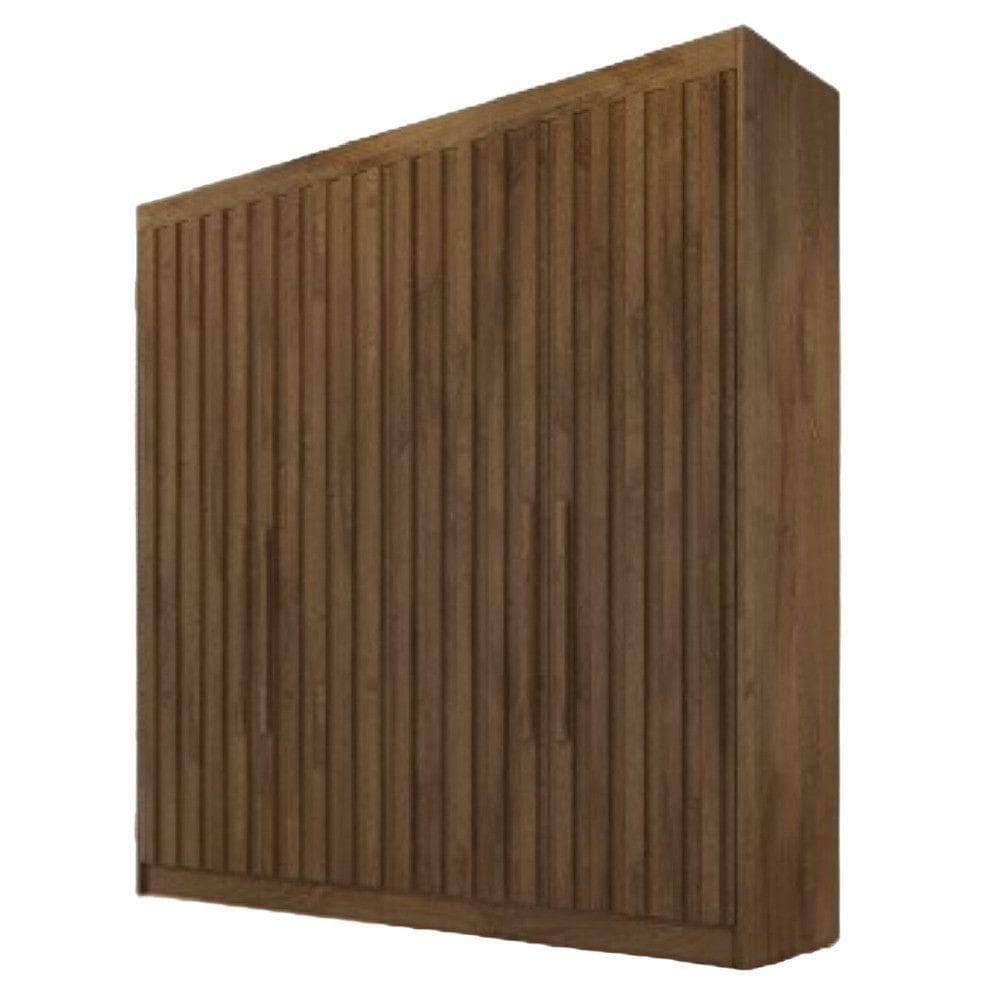 Guarda Roupa 4 Portas Potente 100% Mdf Móveis Europa Braúna