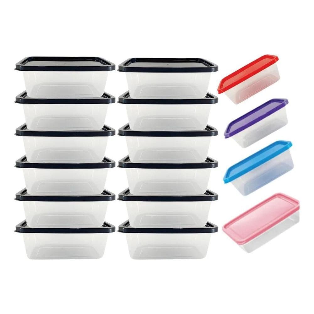 2X Kit 10 Potes 1 Litro Marmita Fitness Freezer Microondas