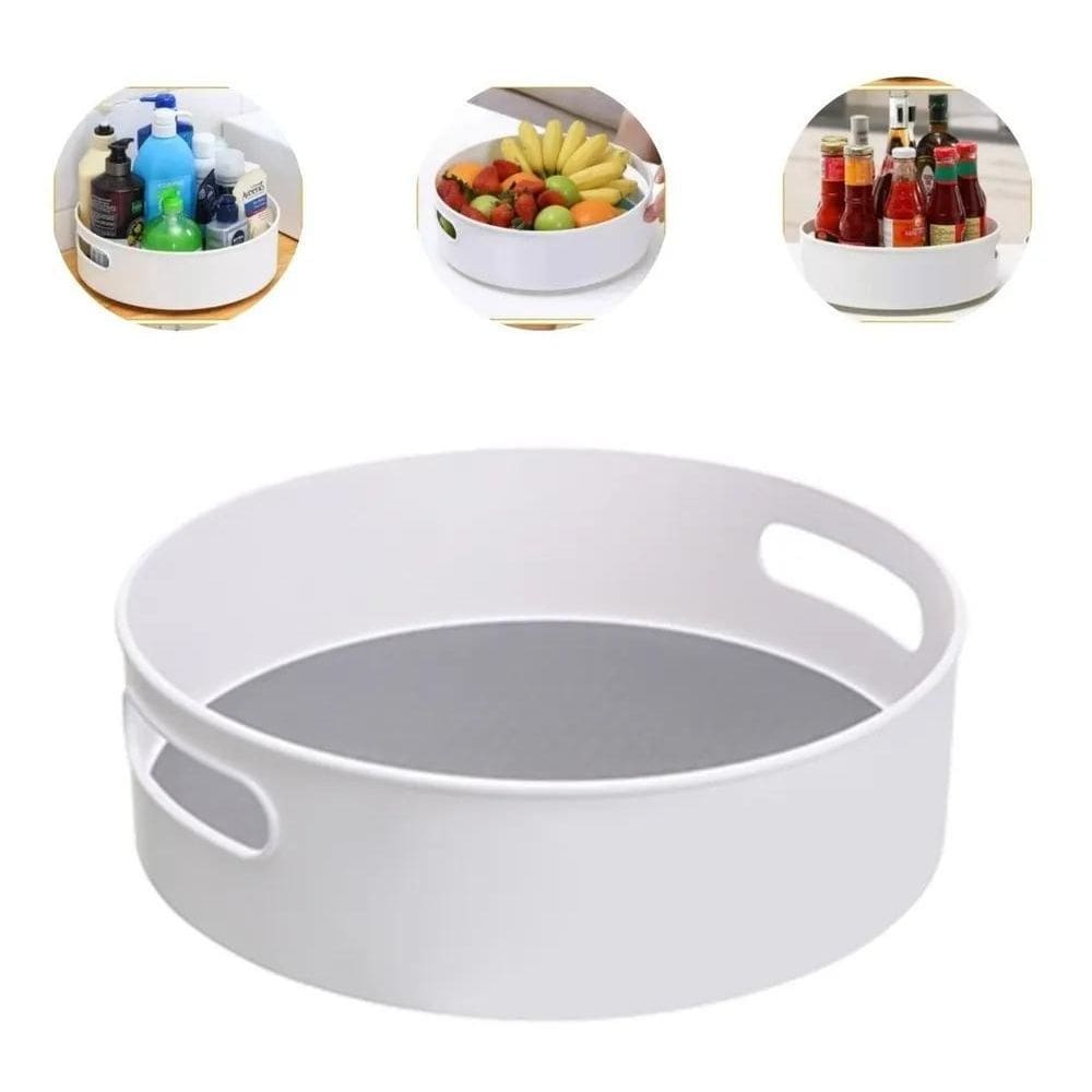 2X Bandeja Giratória Organizadora Cozinha Banheiro Lavanderi