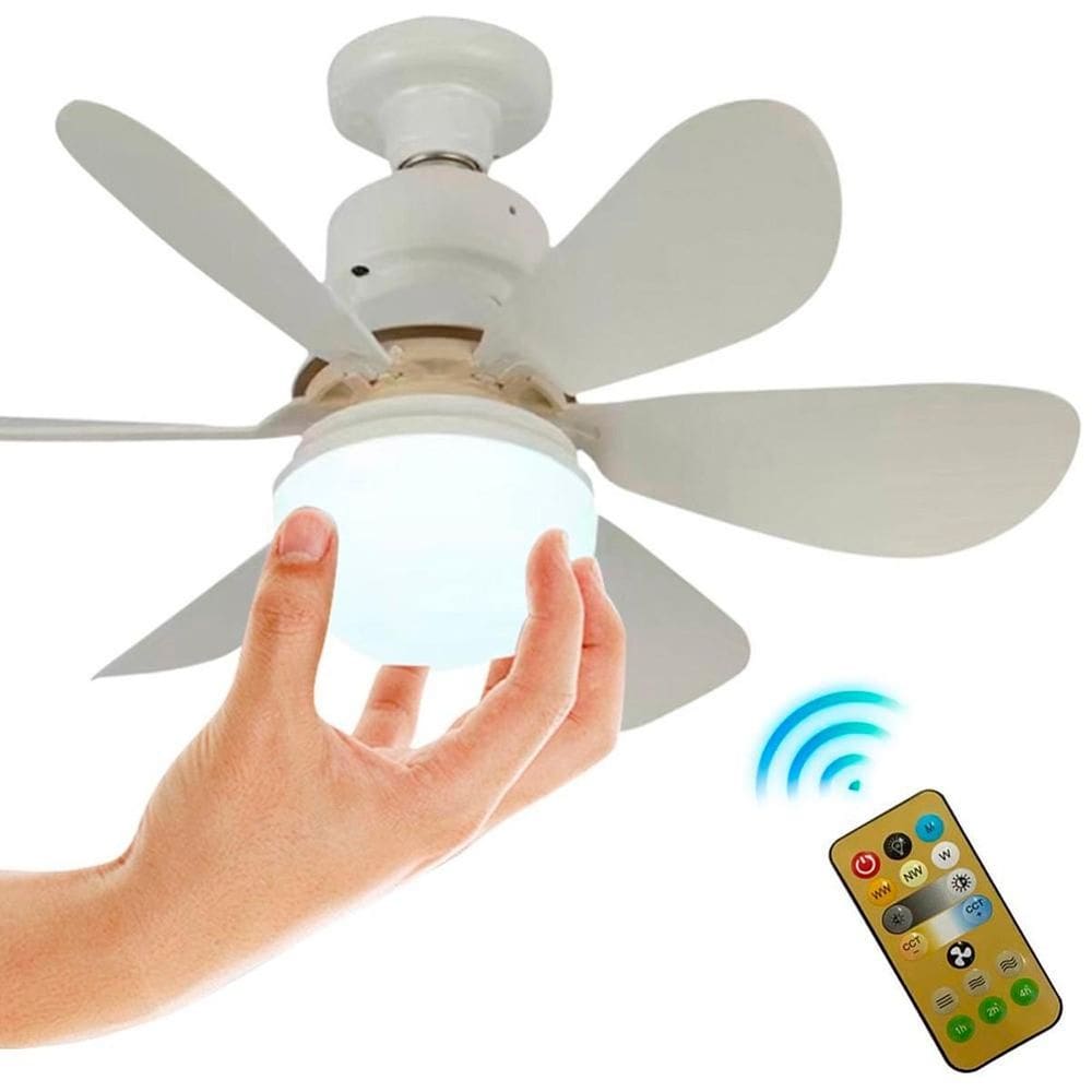 Ventilador De Teto 6 Pás Potente Controle Remoto E Lâmpada