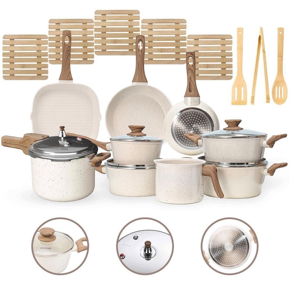 Jogo Panela 17 Pç Indução Cerâmico Antiaderente 4Mm- Vanilla