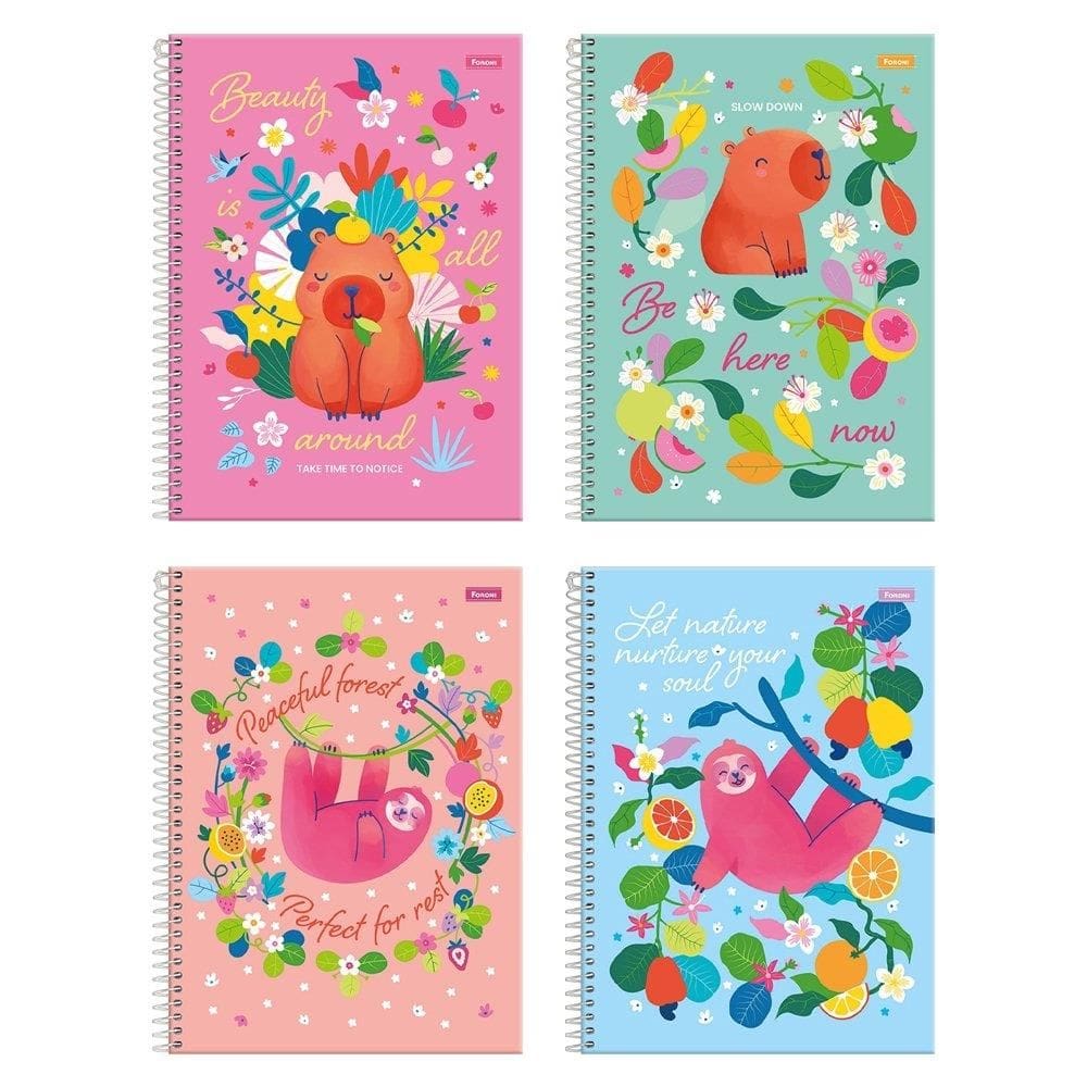 Caderno Espiral Universitario Capa Dura 10M Foroni Amazzu 4X160fls