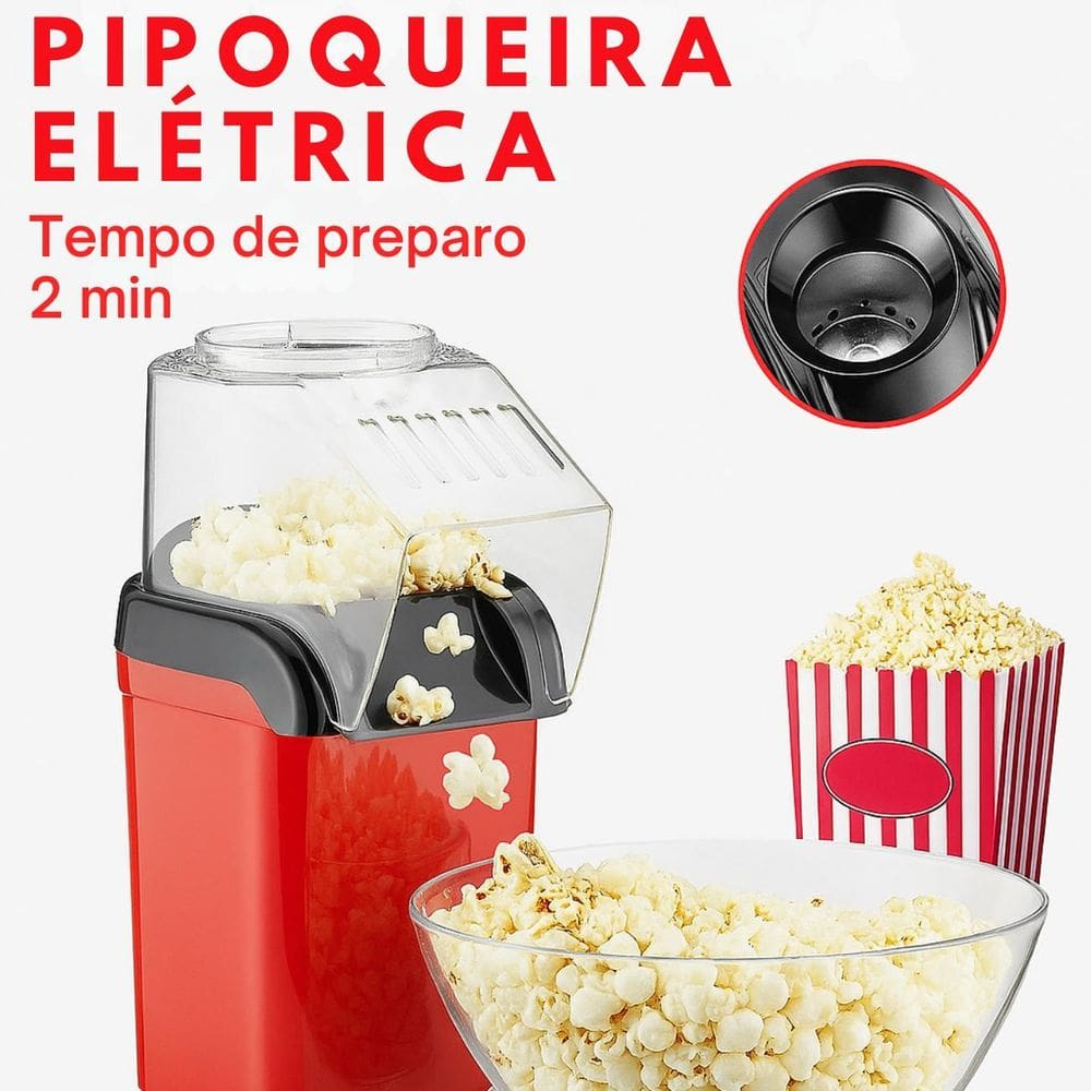 Pipoqueira Elétrica Mini Joy 1200W, Para Pipocas Sem Óleo