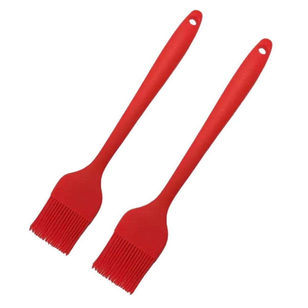 Kit 2 Pincéis De Silicone - Vermelho - 21Cm