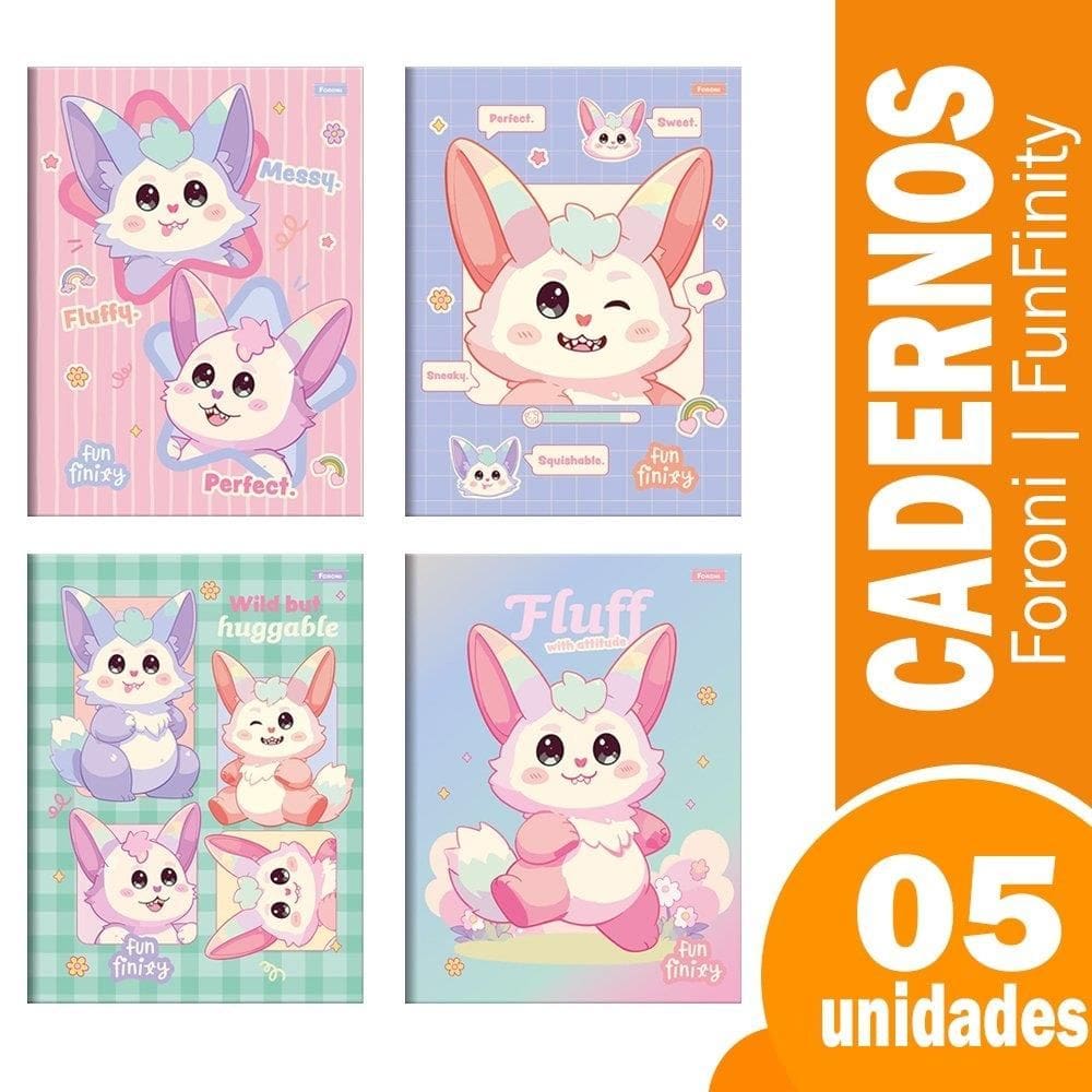 Caderno Costurado Universitario Capa Dura Foroni Funfinity 5X80fls