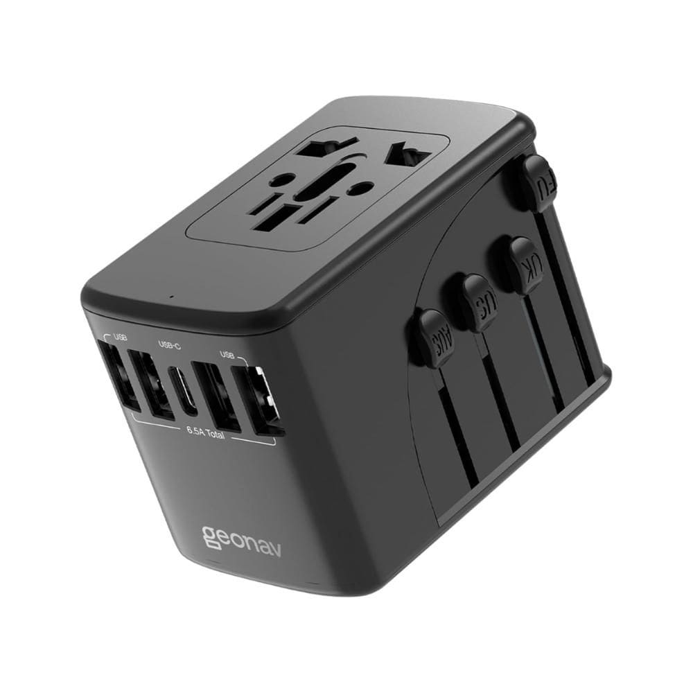 Carregador Adaptador Universal De Viagem 4 Geonav Tlch65Bk
