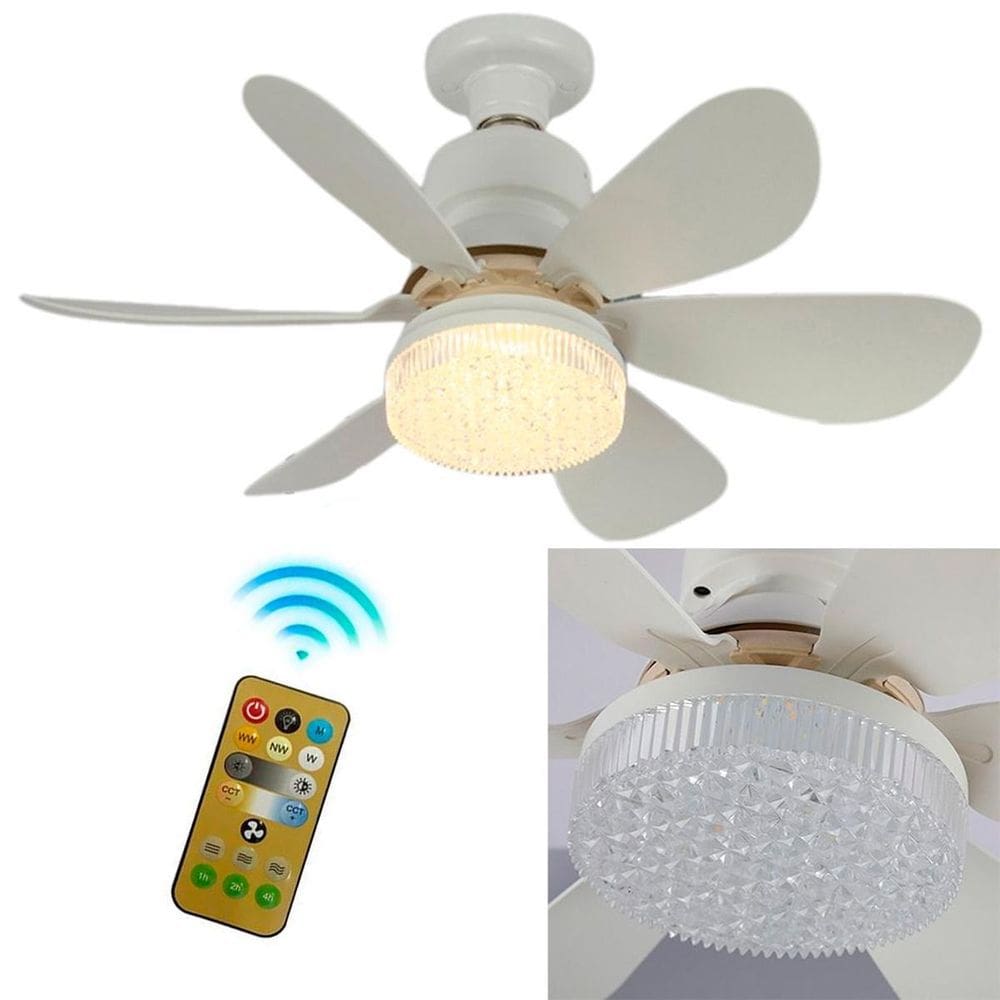 Ventilador De Teto 6 Pás Bivolt Lâmpada E Controle Remoto