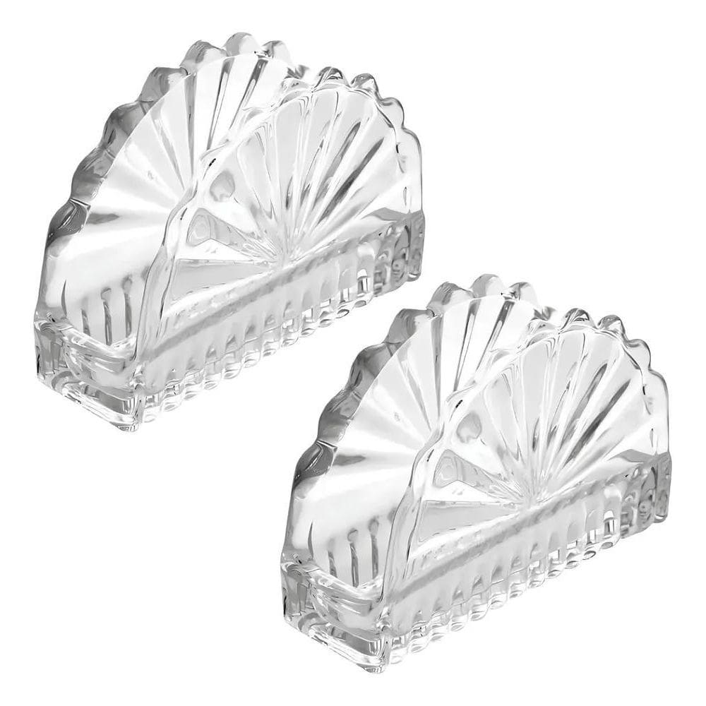 2X Kit 2 Portaguardanapos Vidro L`Hermitage Cristal Glass Eg