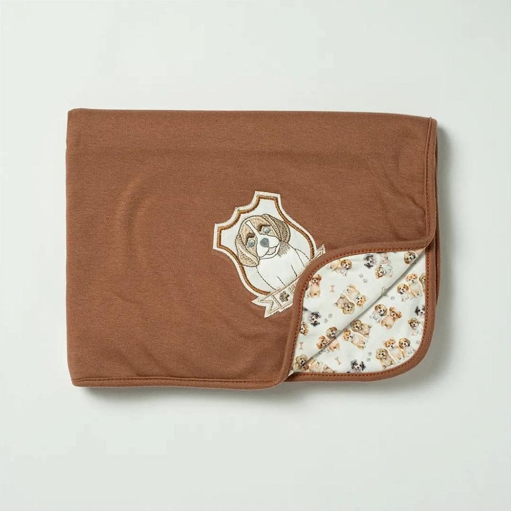 Manta de Suedine Hug Doguinhos Marrom Café