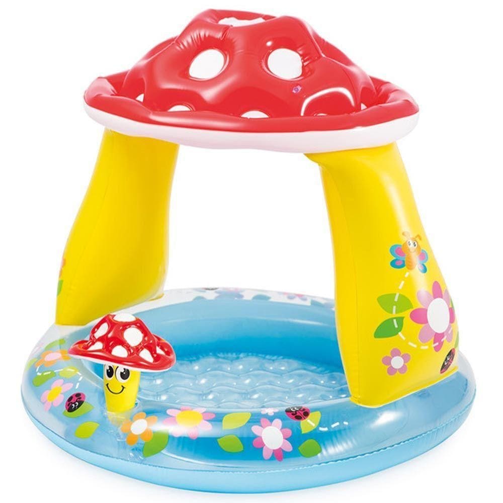 Piscina Inflável Bebes Infantil Cobertura Cogumelo - Intex