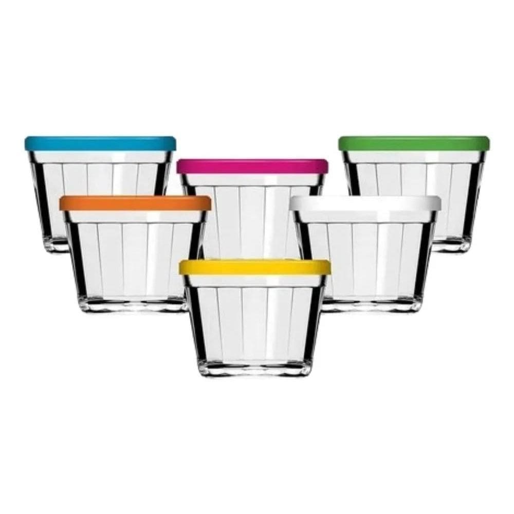 10X Tigela Americano Com Tampa 150Ml - Kit 6 Unidades Papin