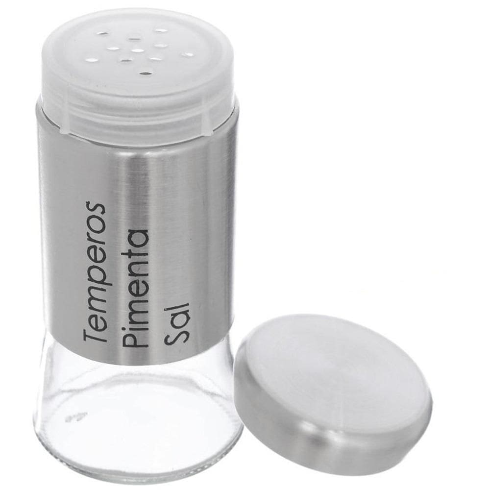 Saleiro E Pimenteiro De Mesa 140Ml Vidro/Inox