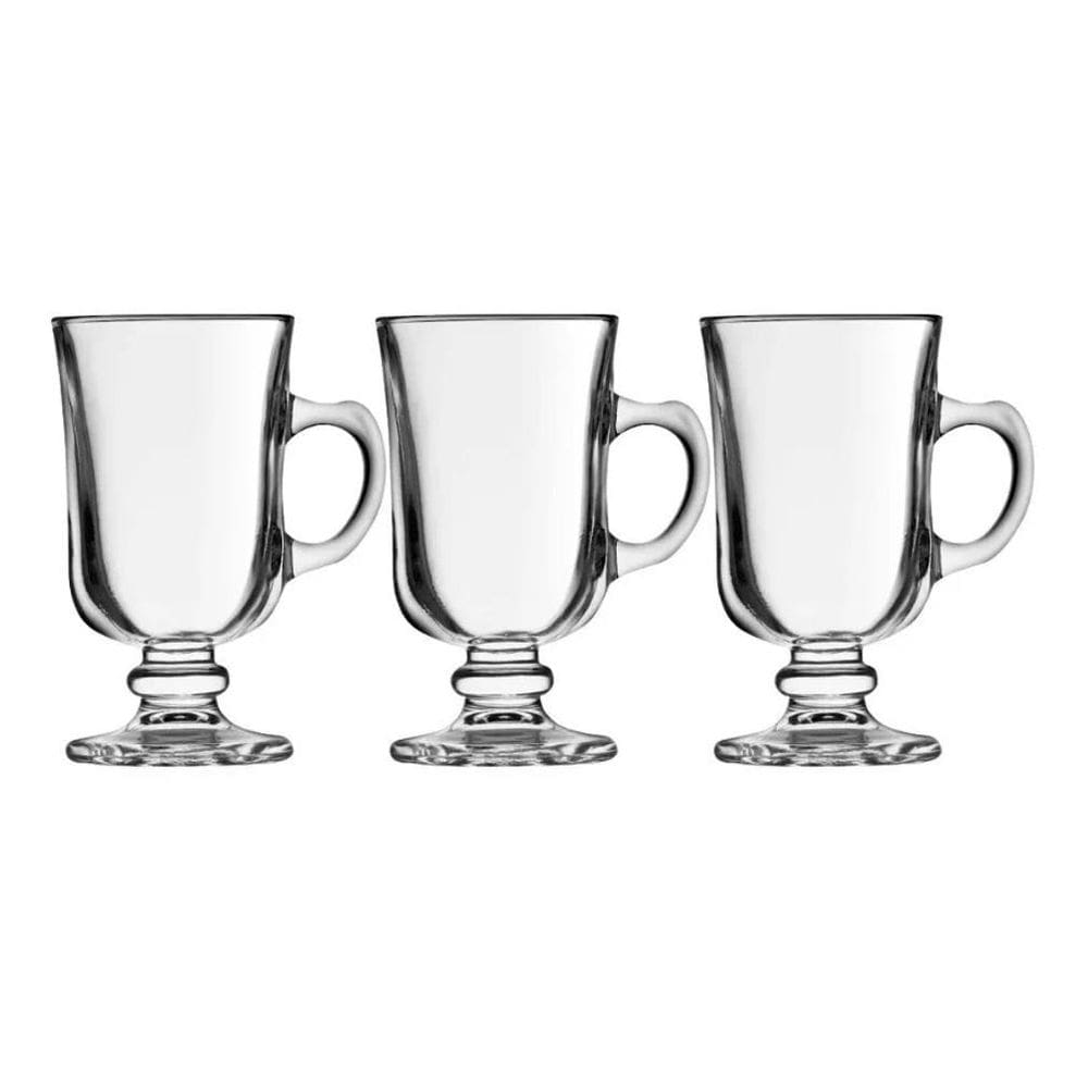 2X Taça De Cappuccino 120Ml Vidro Transparente Pequena 3 Pçs