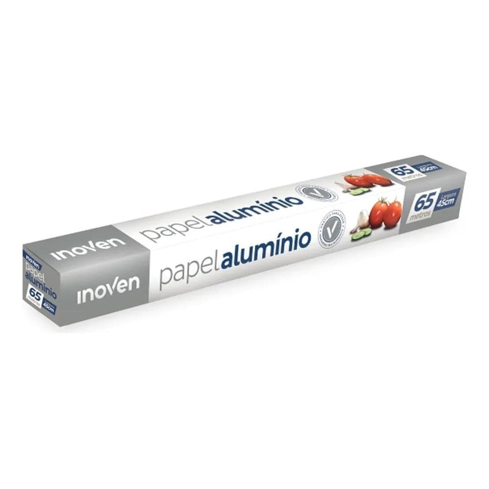 2X Papel Aluminio 45Cm X 65 Metros Forte P/Assados E Congela
