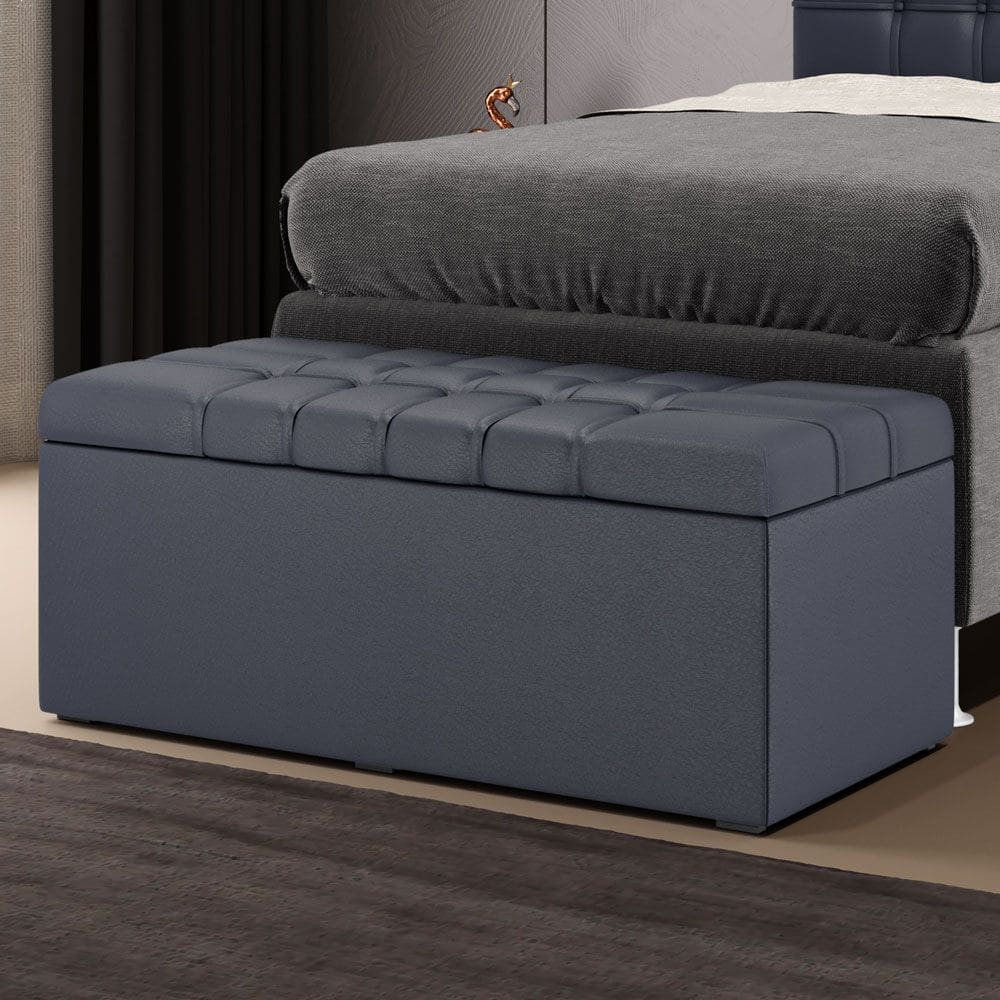 Calçadeira Baú Alpha Para Cama de Casal 90cm no Tecido Courino - Conforto e Elegância Aradecor