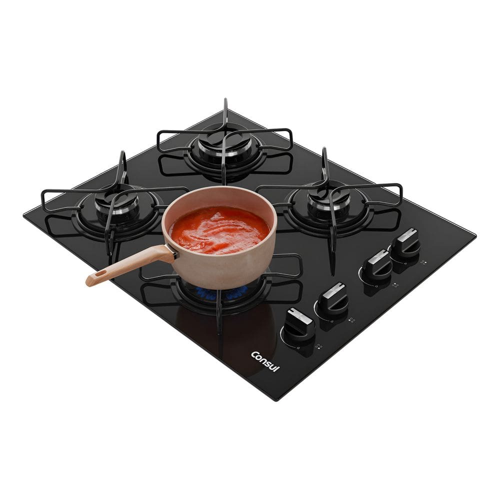 Cooktop Consul Cd060beuna 4 Bocas Bivolt Preto 56x46x8 Cm