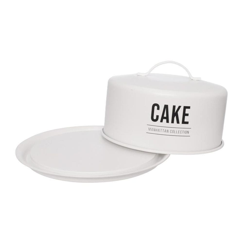 Boleira Cúpula Bolo 28,5Cm Cake Tampa E Alça Manhattam Aço