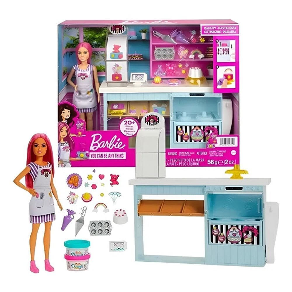 Barbie Playset Chef Padaria E Confeitaria Com Massinha e Boneca – 20 peças - Mattel
