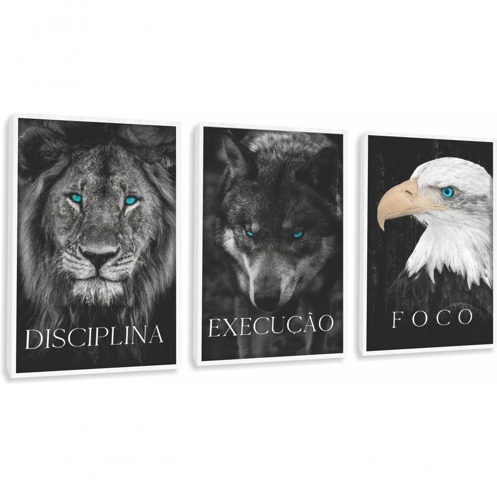 Quadros Decorativos Disciplina Execução Foco Com Moldura Branco