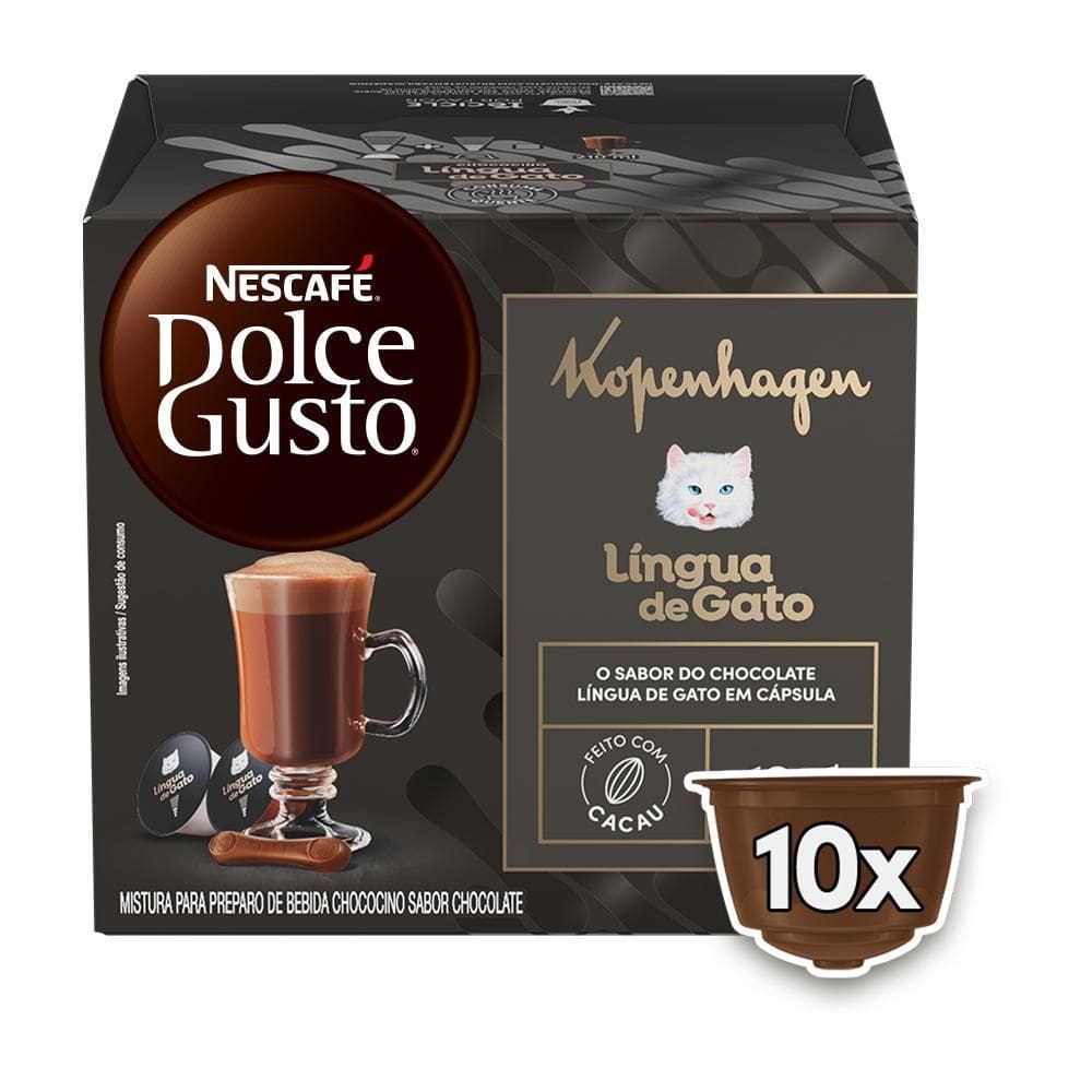NESCAFÉ DOLCE GUSTO Chococcino Lingua de Gato Kopenhagen - 10 CÁPSULAS