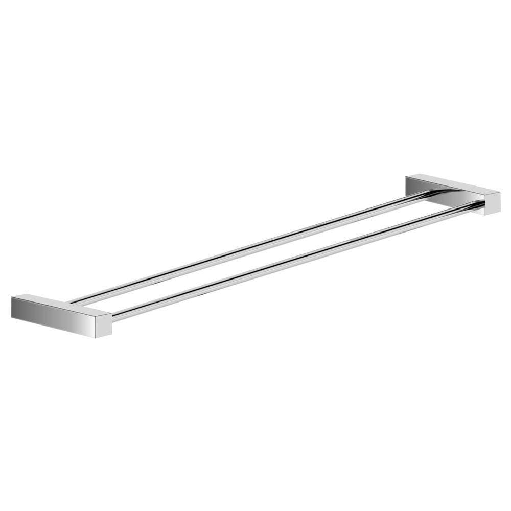 Porta Toalha Toalheiro Duplo Para Banheiro Escovado Troia 70cm