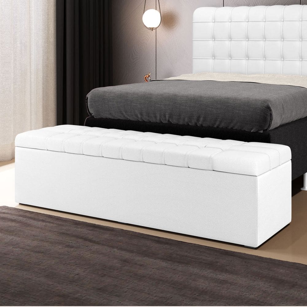 Calçadeira Baú Alpha Para Cama de Casal 140cm no Tecido Courino - Conforto e Elegância Aradecor