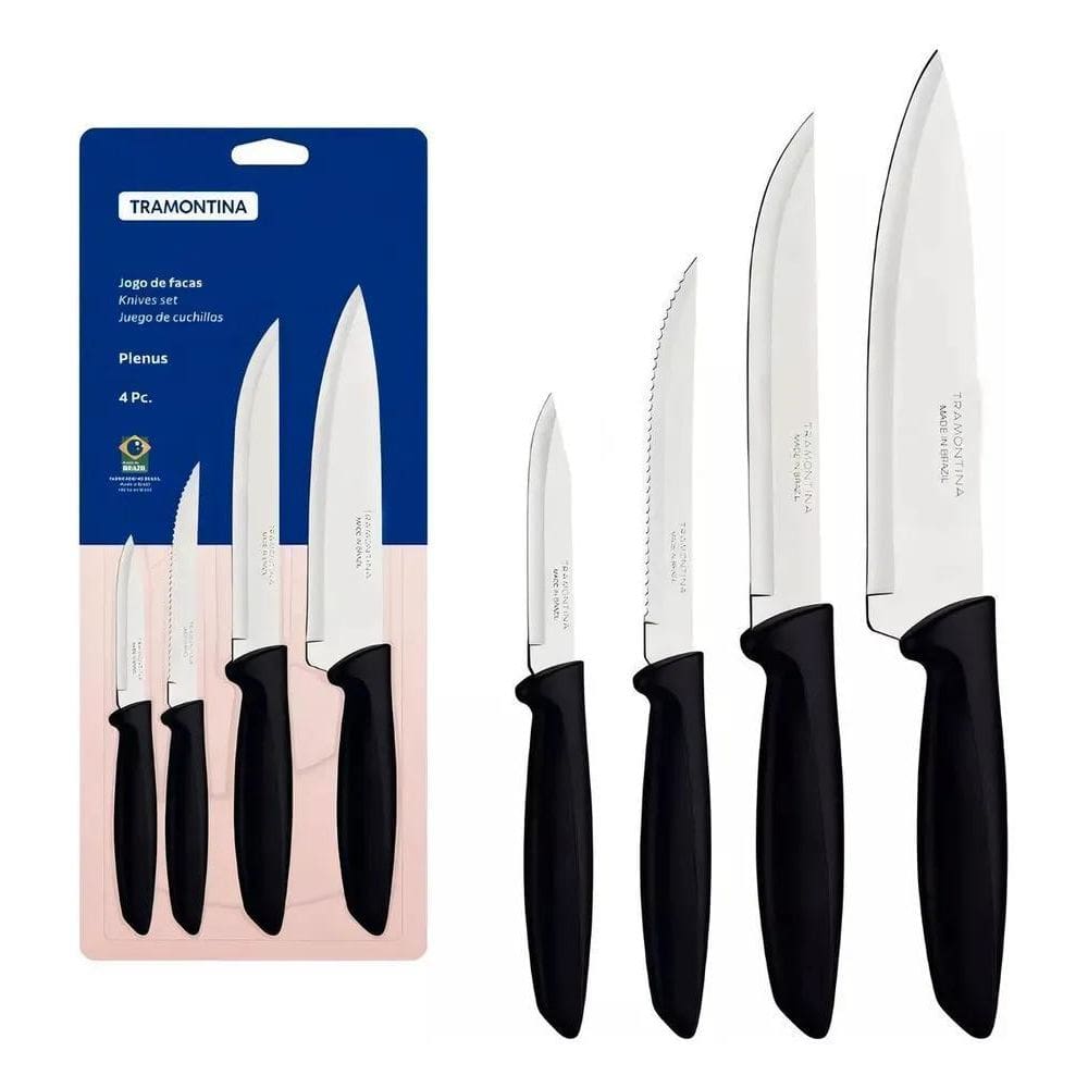 2X Jogo De Facas Tramontina Plenus Faqueiro Talheres Cor Cab