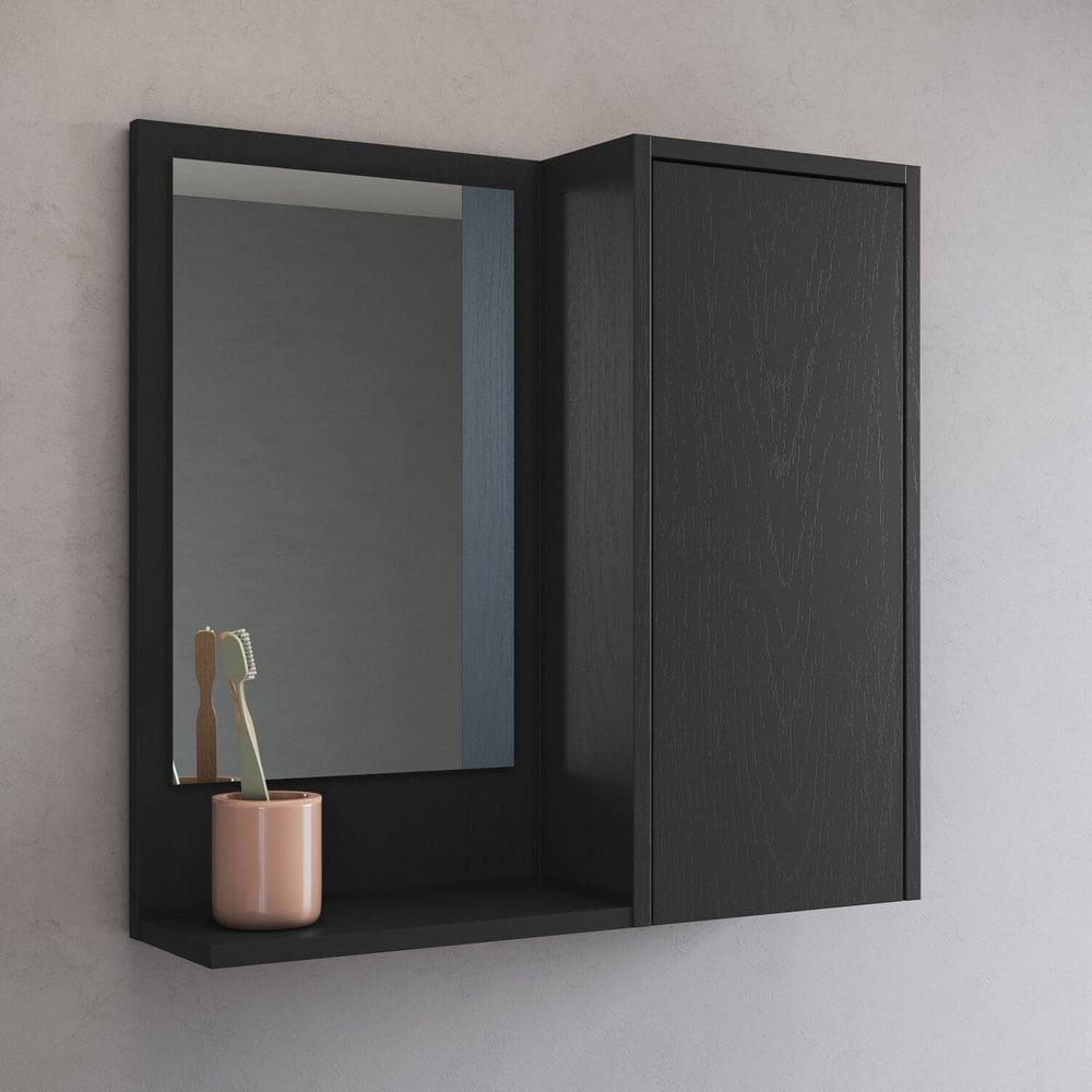 Armário Espelheira de Banheiro 60cm com 1 Porta Bologna Grafite