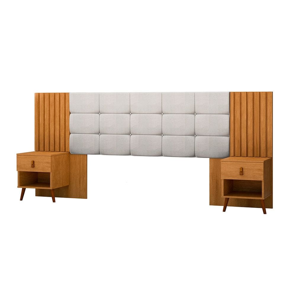 Cabeceira Box Capitone 106x225cm Lady Marrom / Bege