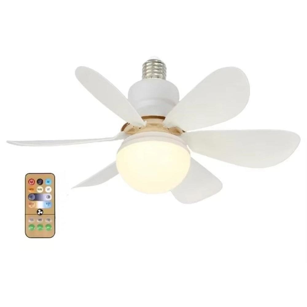 Ventilador Teto Silencioso 3 Velocidades Luminária Led