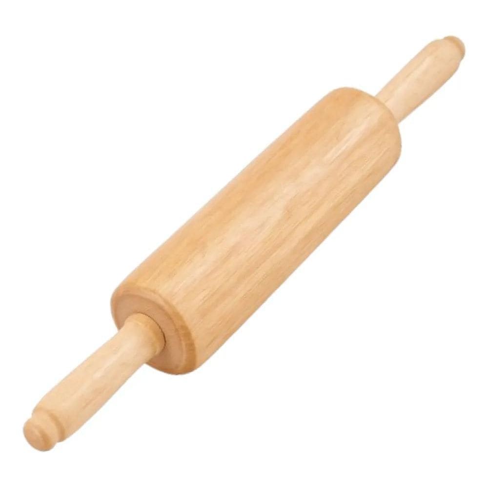 Rolo De Madeira Para Abrir Massas Com Cabo Macarrão Pão Bege