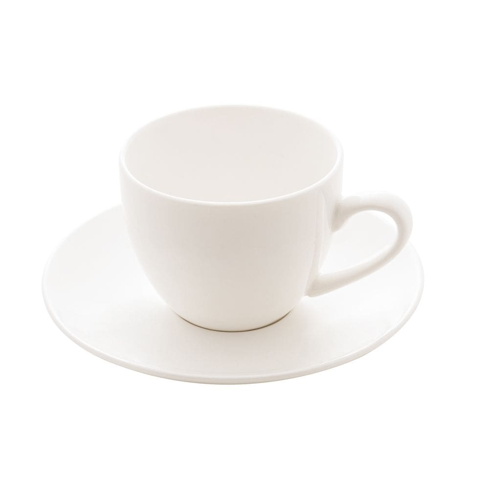 Xícara Para Café Com Pires de Porcelana Branca Clean 100ml Lyor