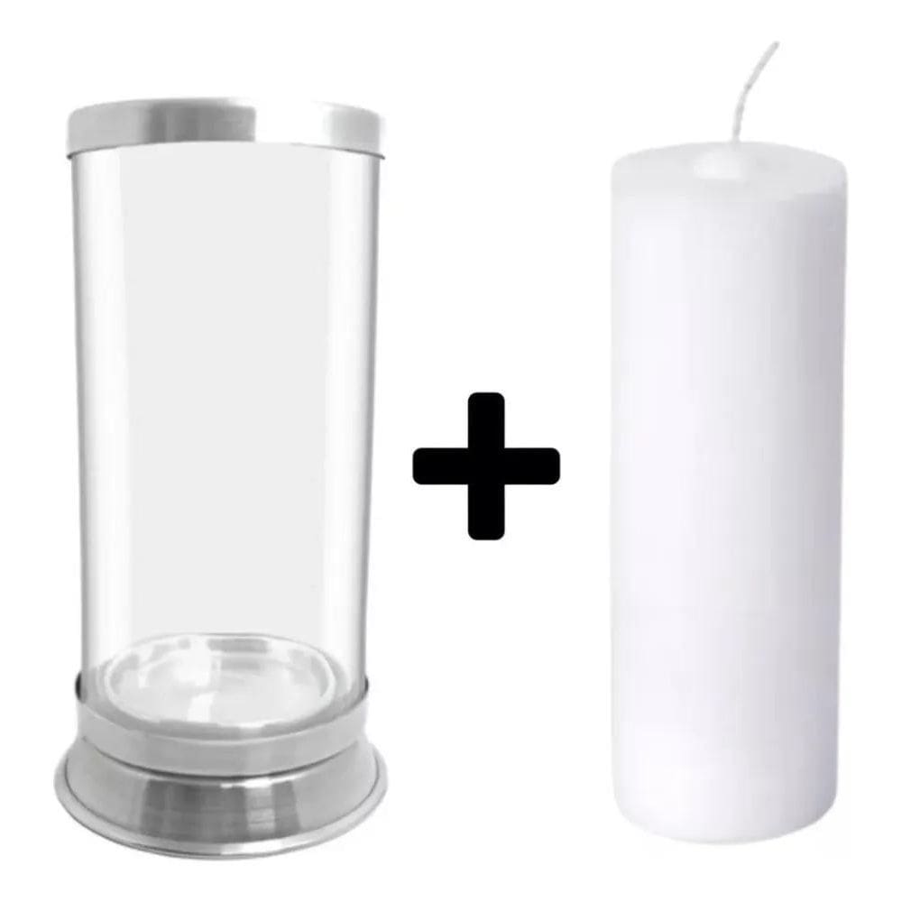 2X Studio Orion Castiçal Kit Cor Prata 10Cm X 18Cm Forma Cil