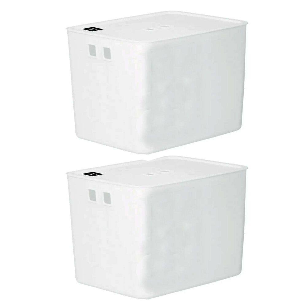 Kit 2 Caixa Organizadora 27,5 Litros Com Tampa Branco