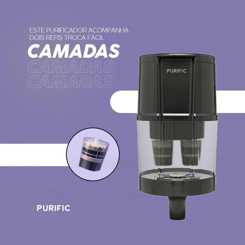 Purific 20 Preto Para Bebedouro Refil Camadas