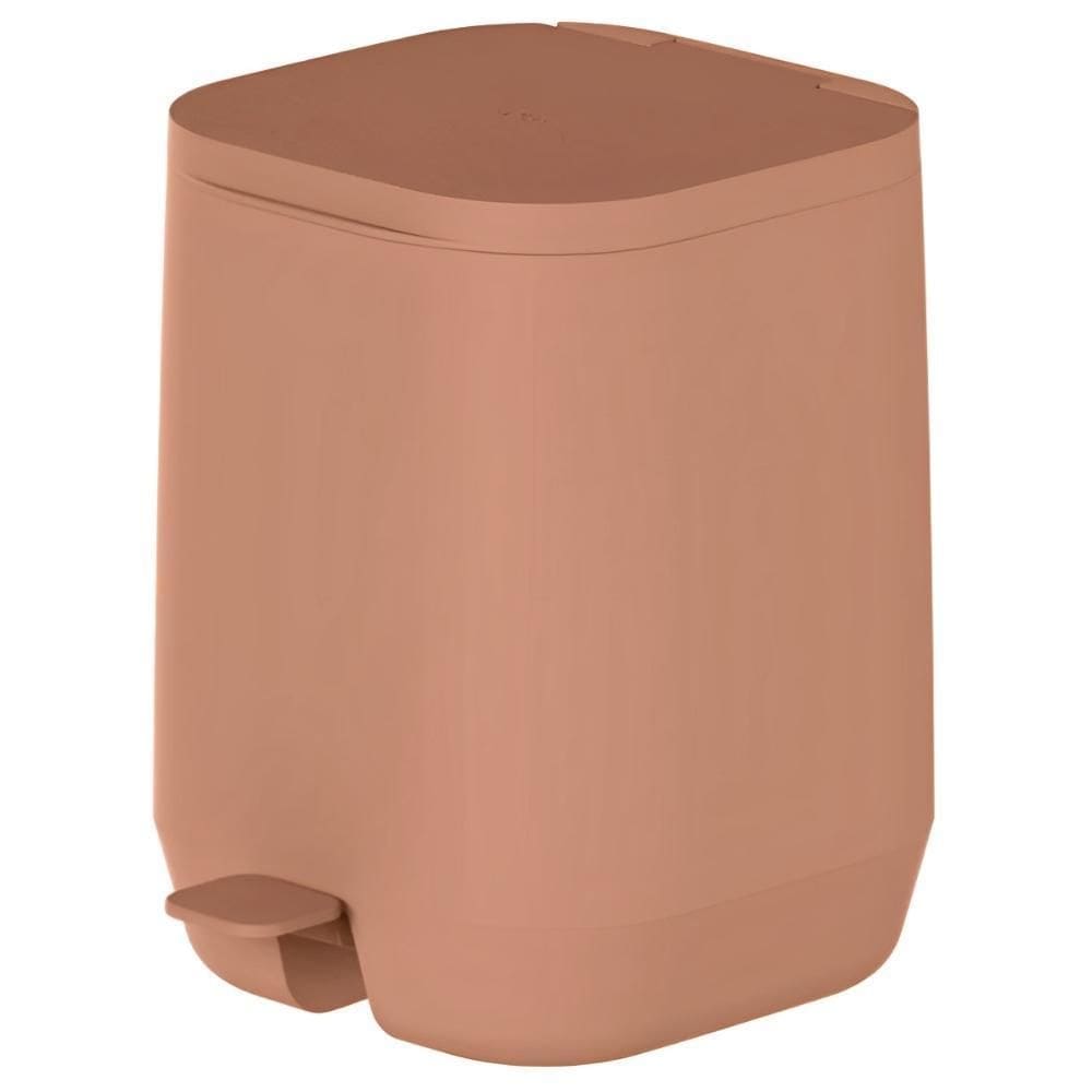 Lixeira Cozinha Banheiro 6L Ou Aura Com Pedal Marrom