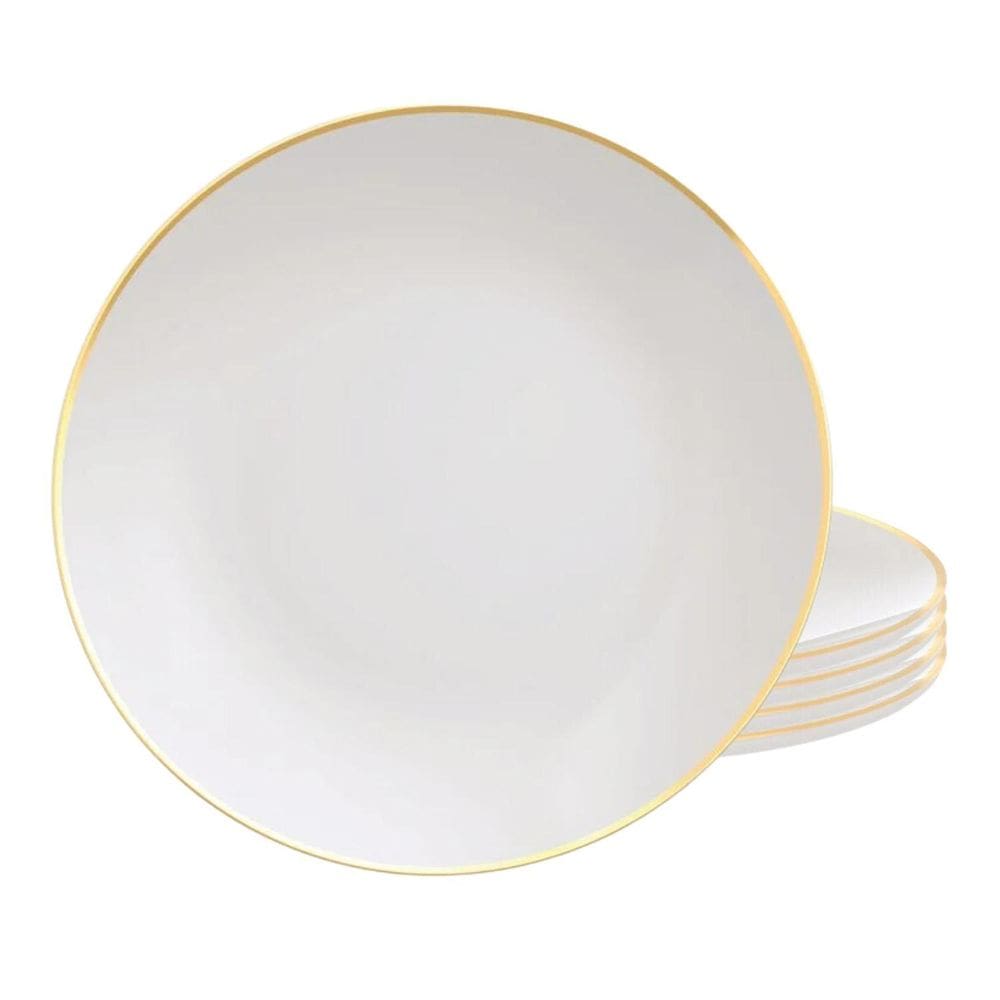 Kit Jogo 4 Pratos Raso 28Cm Tramontina Anna Borda Dourada