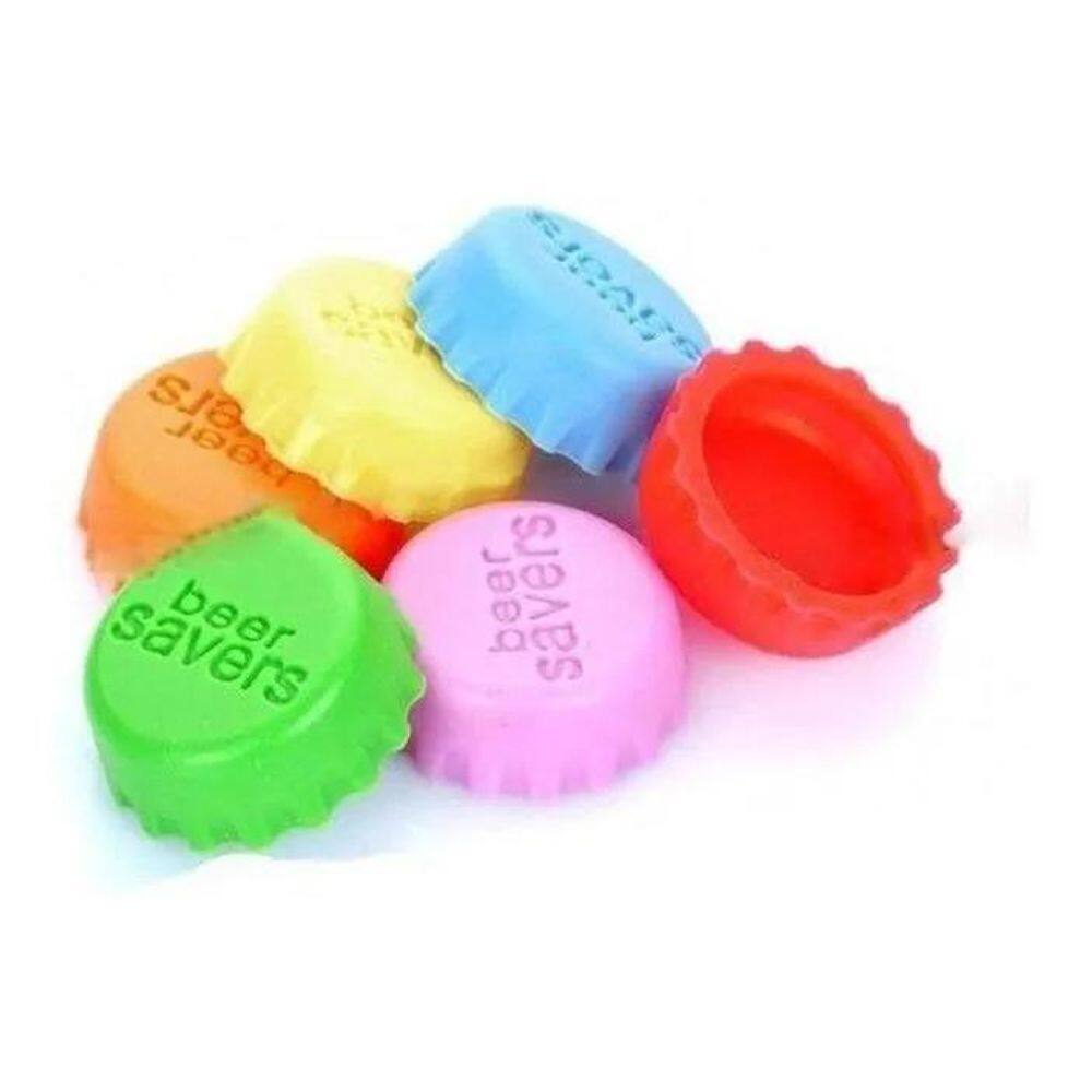 10X Tampa De Silicone Garrafa Cerveja Refrigerante Suco 6 P