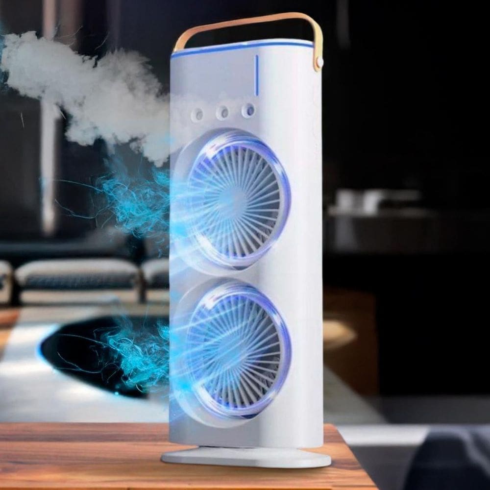 Ventilador Torre Usb Duplo Potente Mesa Resfria Forte