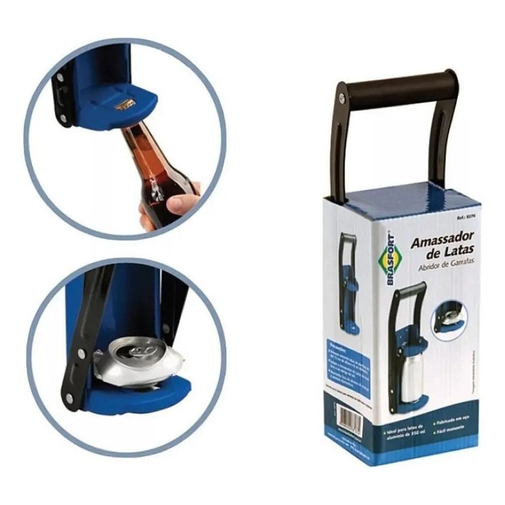 Amassador De Latas Abridor De Garrafas Brasfort 8276 Latinha