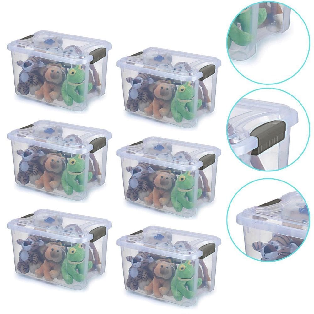 Kit 6 Caixa Organizadora Multiuso Alto 20 Lts Transparente