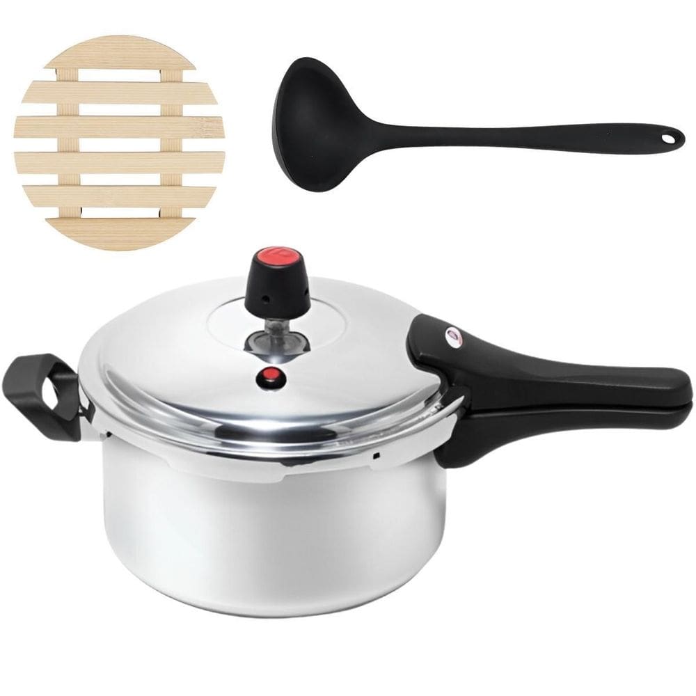 Panela Pressão 4,5L Fechamento Externo + Descanso + Concha