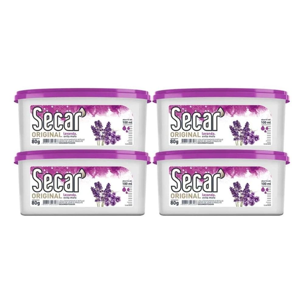 3X 4 Unid. Anti Mofo Secar 80G Lavanda Desumidificador Gavet