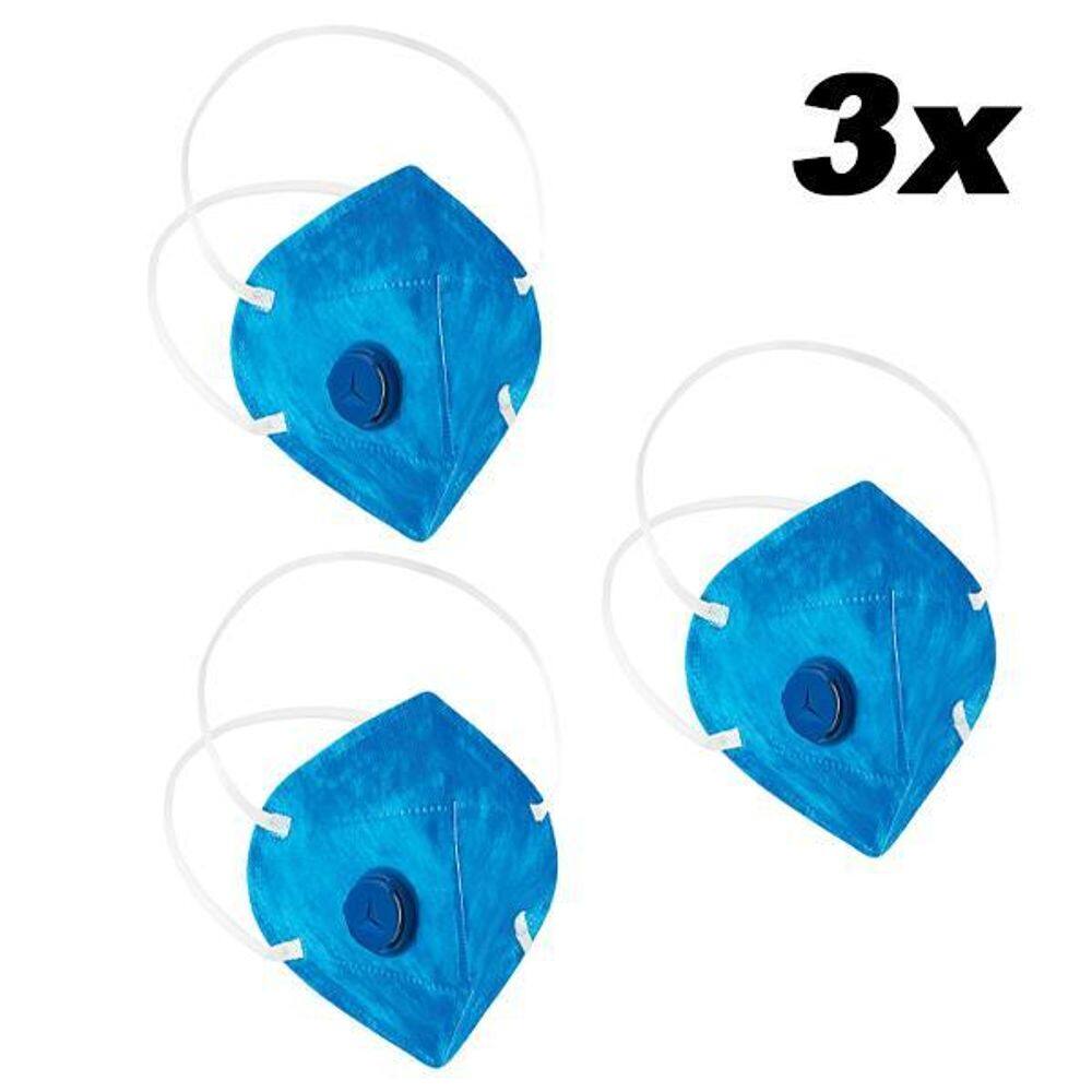 Kit 3 Máscara Respiratória Descartável Pff2 Com Válvula