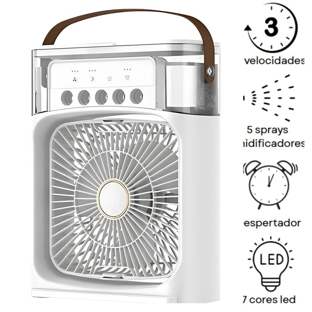 Mini Ventilador Portátil Com Função Umidificação Rápida