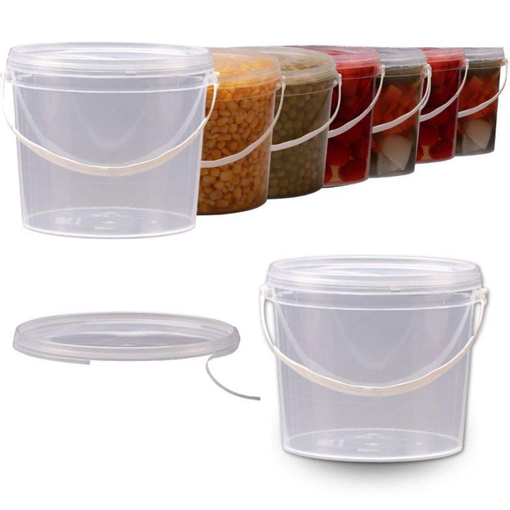Balde Com Tampa Transparente Bpa Free 7 Pçs