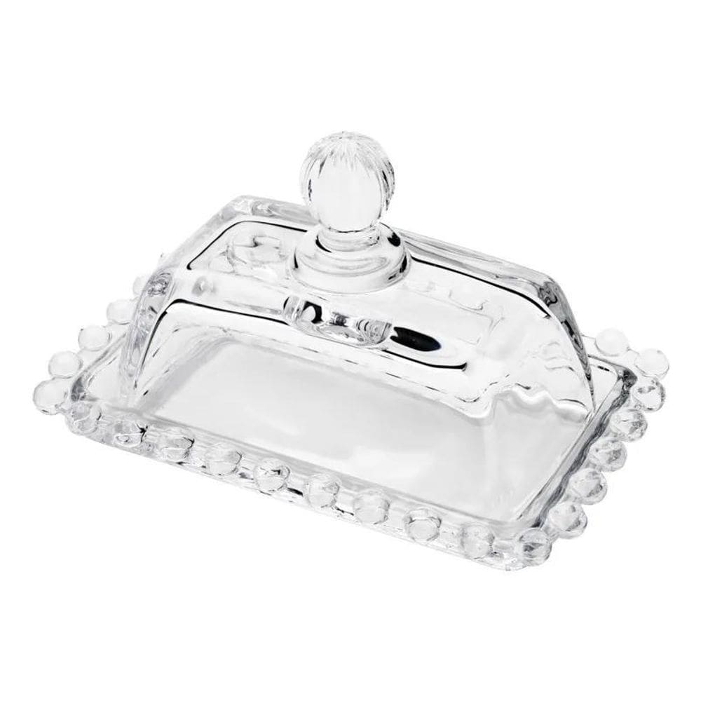 2X Manteigueira De Cristal Pearl Incolor Wolff